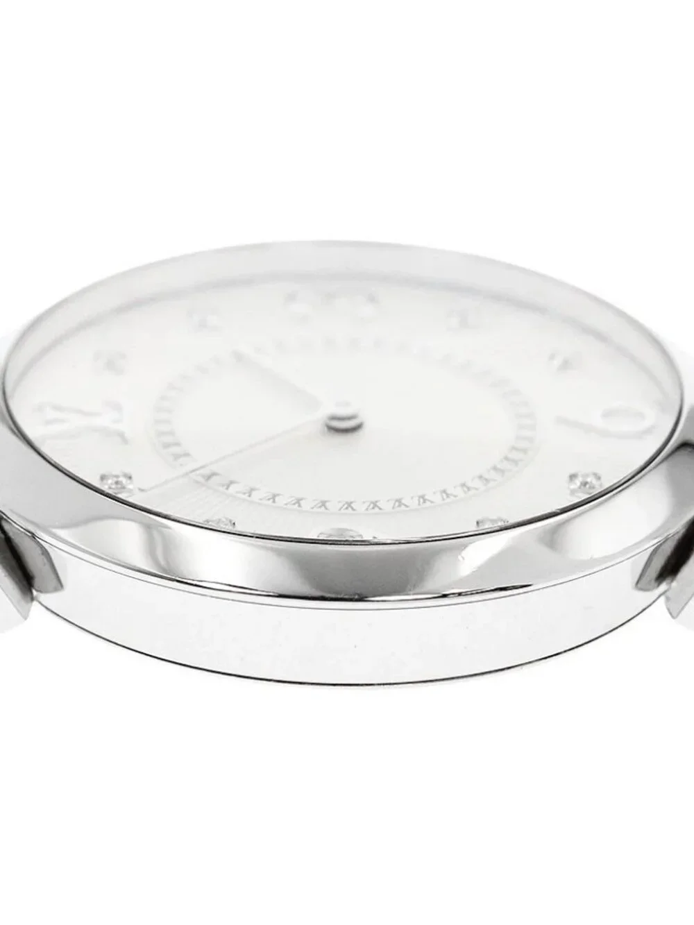 LOUIS VUITTON Tambour Slim MM Q13MJ 8P diamond Silver Dial Quartz Ladies_970655